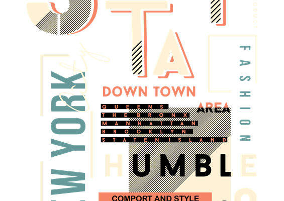 时尚都市风裁片印花：纽约街头风格服装印花