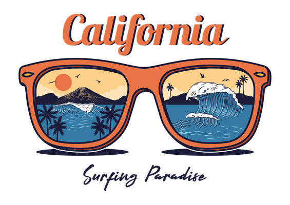 加州风情夏日服装印花素材，时尚与自然的完美结合