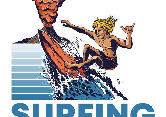 冲浪主题裁片印花：夏日海滩风情服装印花