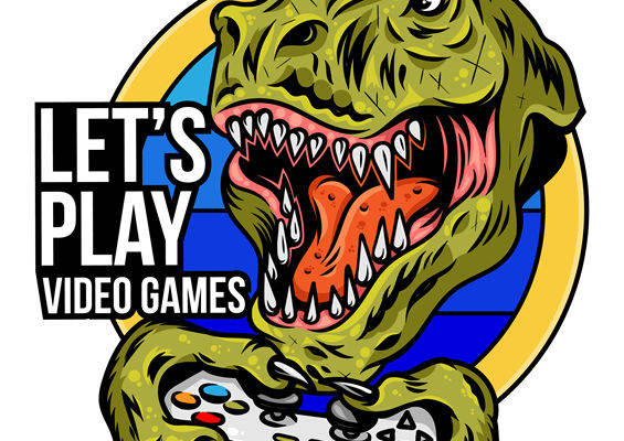 恐龙游戏控制器印花图案：创意服装印花裁片