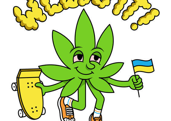 创意滑板大麻叶服装印花素材