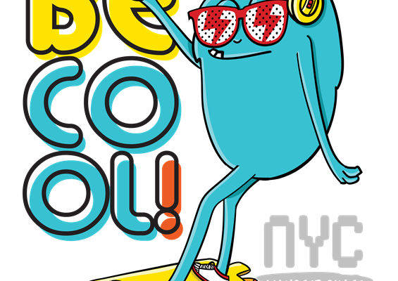 潮酷滑板手绘图案服装印花裁片