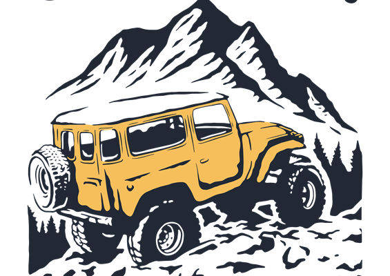 户外旅行越野车印花图案，适合服装印花裁片