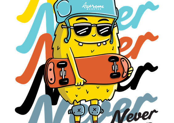 服装印花素材：个性滑板手绘图案