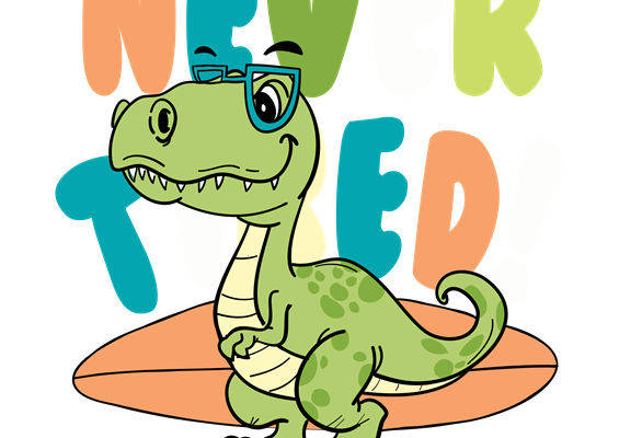 恐龙戴眼镜图案服装印花裁片印花