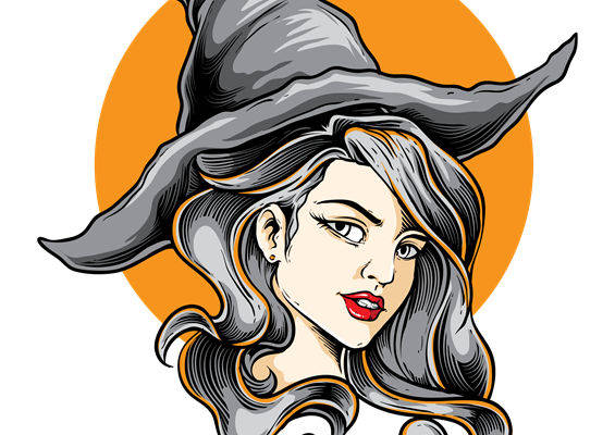 裁片印花:复古女巫帽图案,打造个性服装