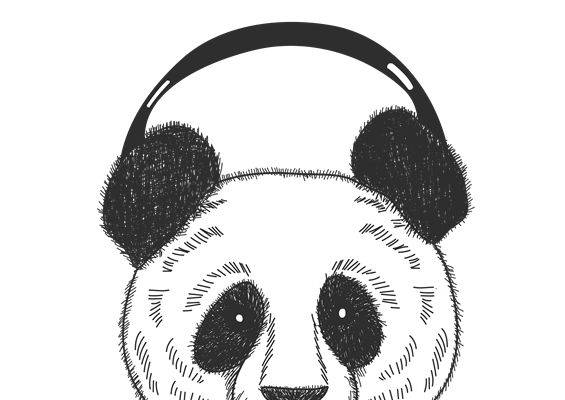 熊猫头像裁片印花，萌趣设计打造个性服装