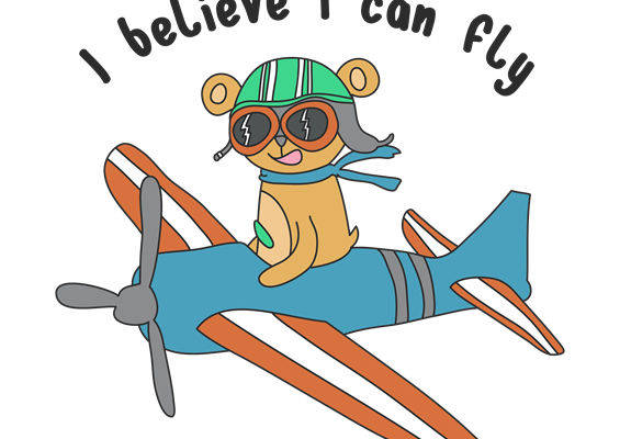 可爱小动物驾驶飞机的服装印花裁片