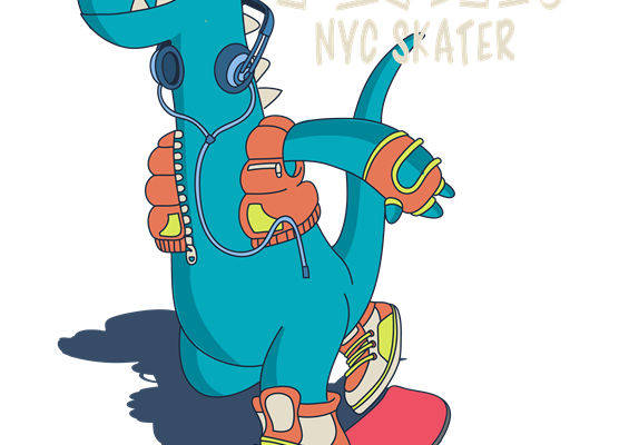 恐龙滑板手印花裁片印花服装印花