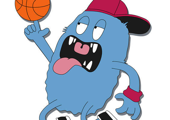 卡通怪物篮球运动图案服装印花裁片印花