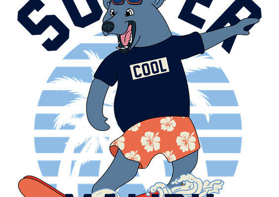 夏日海滩风情服装印花图案裁片