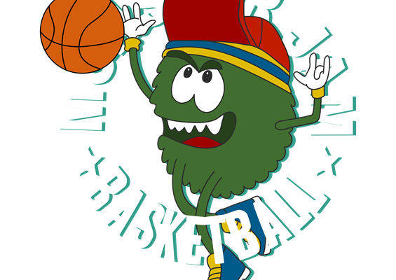 篮球主题卡通花型服装印花素材