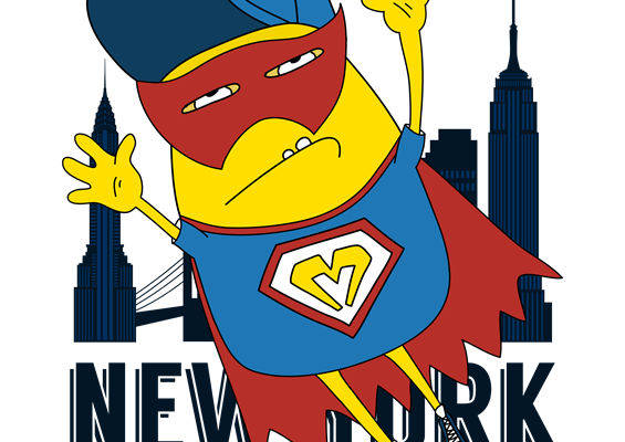 纽约超级英雄卡通印花裁片印花服装印花