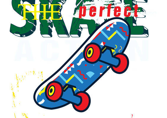 滑板图案裁片印花，为你的服装增添街头活力