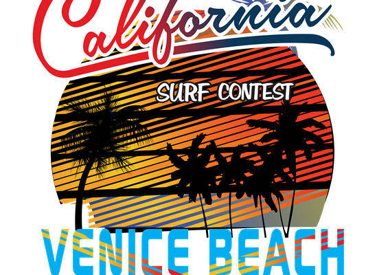 加州威尼斯海滩风情服装印花设计