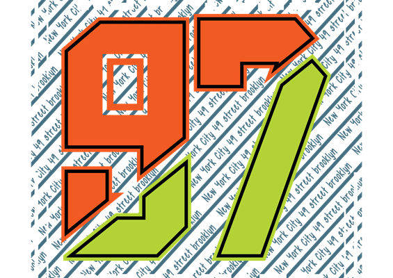 时尚潮流97号数字印花裁片印花服装印花