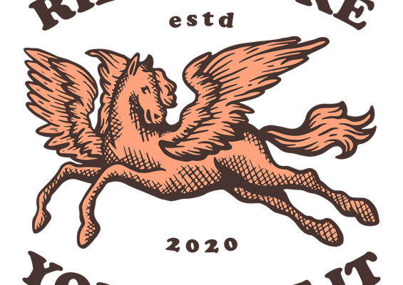 复古飞马纹样服装印花裁片设计