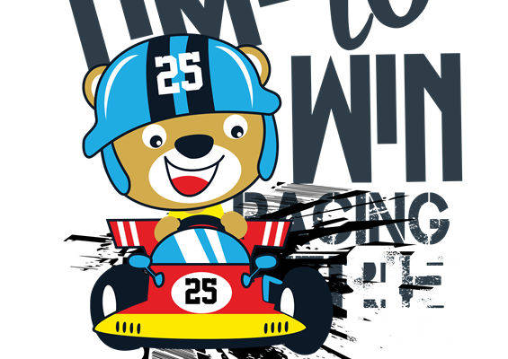 赛车熊裁片印花：儿童服装印花设计灵感