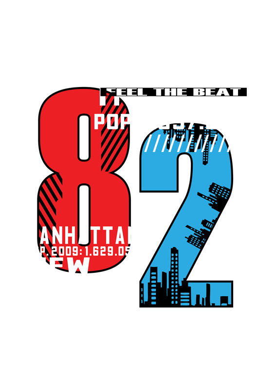 时尚裁片印花：82号城市天际线服装印花