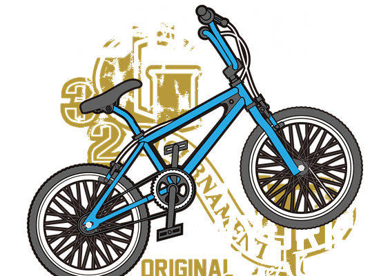 复古风自行车图案服装印花裁片