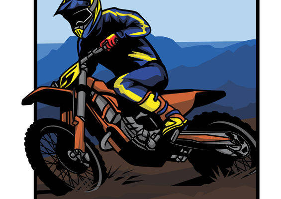 越野摩托车图案裁片印花，打造个性服装