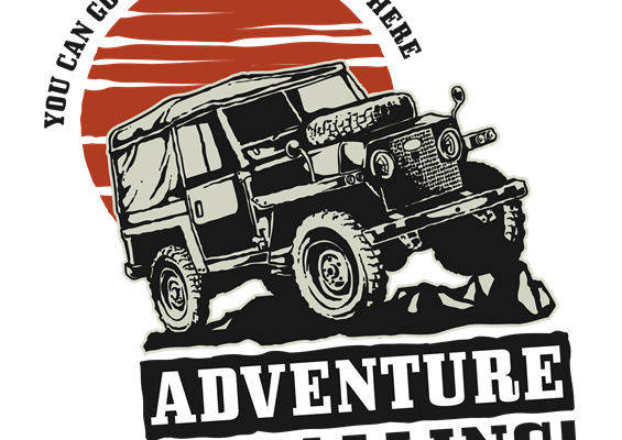 复古越野车图案服装印花裁片