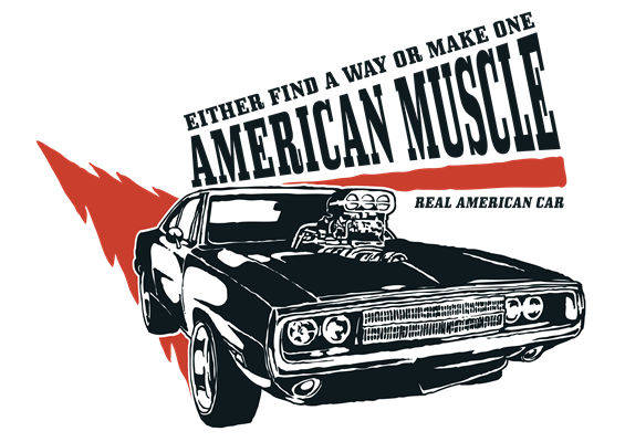 复古肌肉车图案服装印花裁片