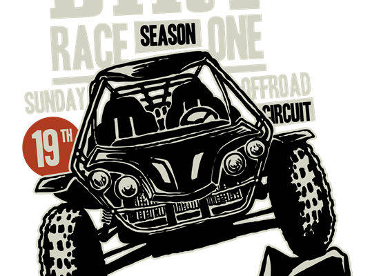 越野赛车图案裁片印花，为你的服装增添速度与激情