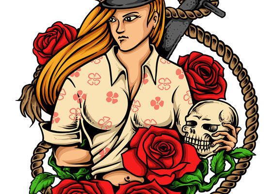 服装印花:玫瑰与骷髅的激烈碰撞