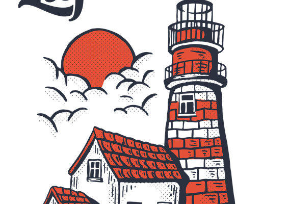 复古灯塔与小屋图案：服装印花裁片灵感