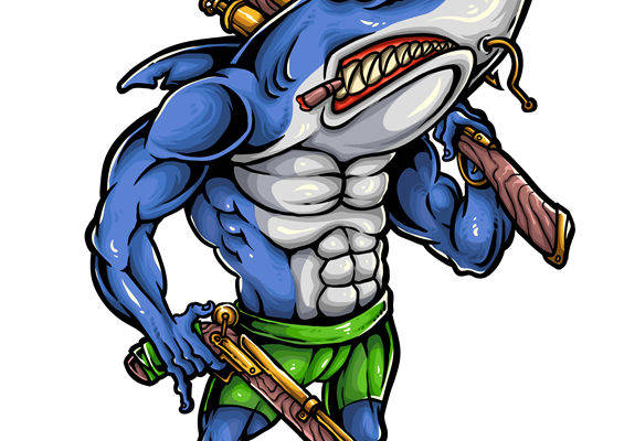 鲨鱼战士裁片印花：个性服装印花设计灵感