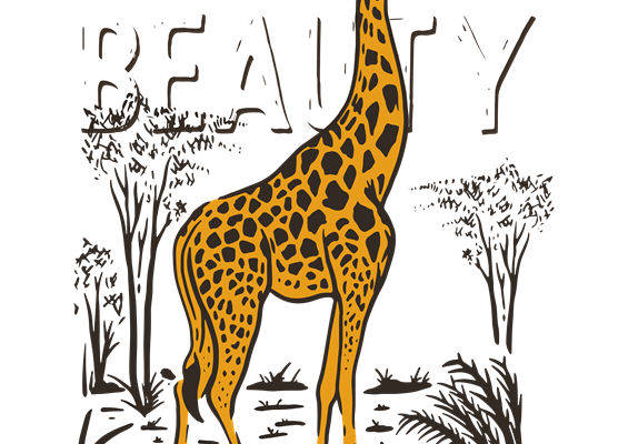 自然之美：斑点长颈鹿图案服装印花