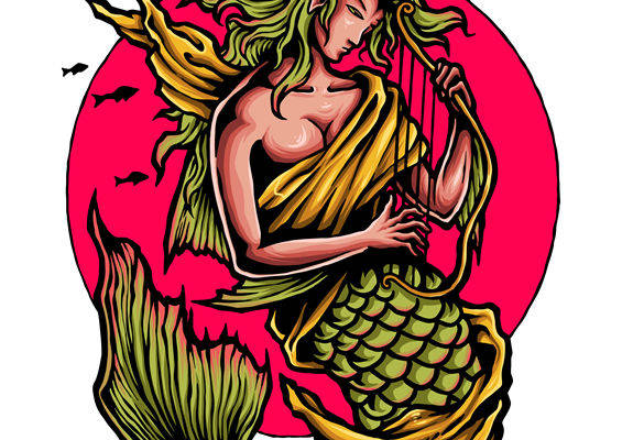 精美海妖纹样裁片印花,打造独特服装设计