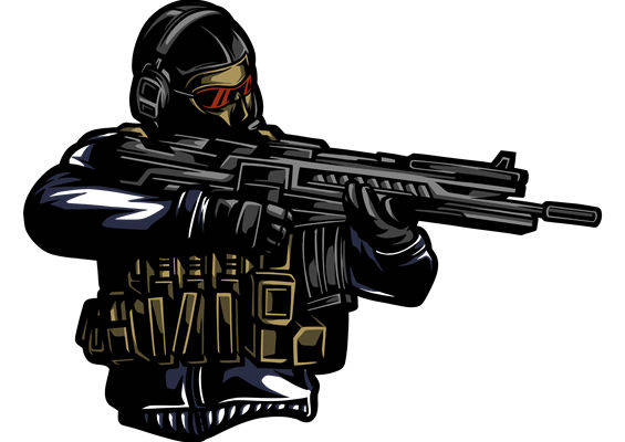 酷炫未来战士图案服装印花裁片