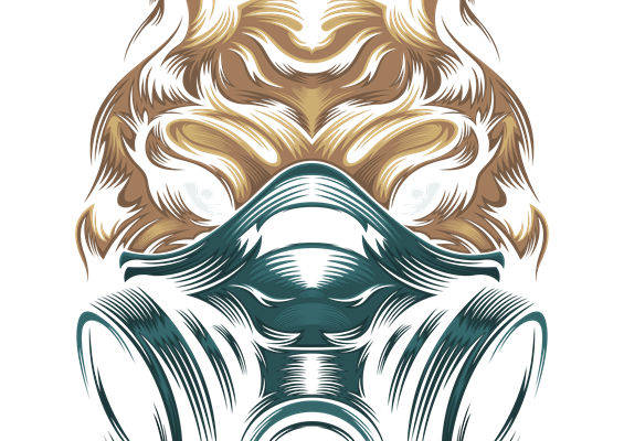 复古工业风气体防毒面具图案服装印花