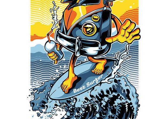 夏日海滩风情：最佳冲浪者服装印花