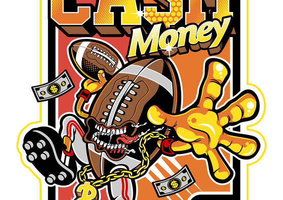 足球主题现金印花图案，适合运动服装裁片印花