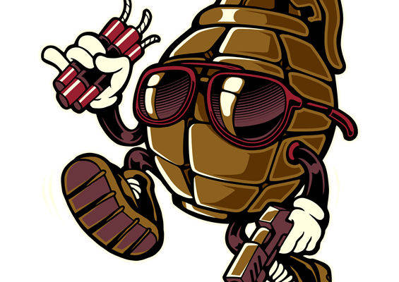 酷炫手榴弹裁片印花:服装印花新选择