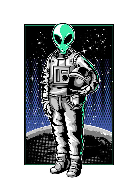 未来宇航员裁片印花：科幻风格服装印花素材