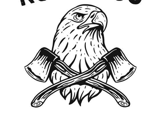 鹰头斧头图案服装印花裁片设计