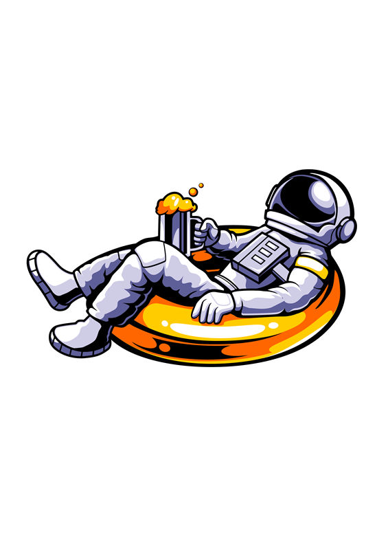 宇航员在太空漂浮的创意服装印花