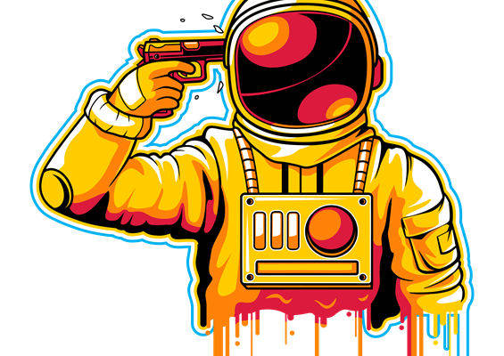 未来宇航员裁片印花：太空探索主题服装印花