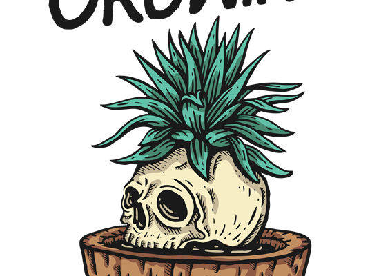 骷髅与多肉植物：独特创意服装印花设计