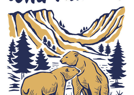 自然山林熊印花：服装印花裁片素材