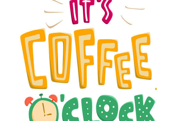 复古咖啡钟表图案裁片印花，打造个性服装