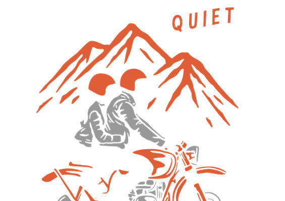 山地越野摩托车图案印花裁片，打造个性服装