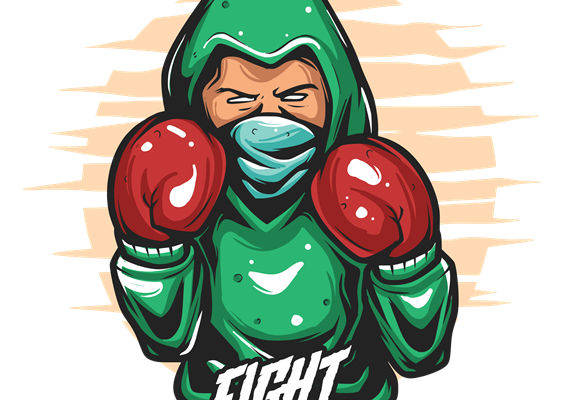 绿色拳击手裁片印花，时尚运动风服装印花素材