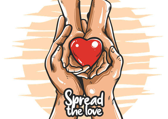 温暖人心的爱之手印服装印花