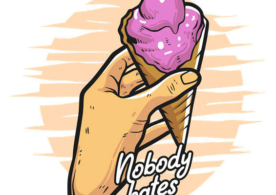 时尚裁片印花：粉色冰激凌纹理服装印花