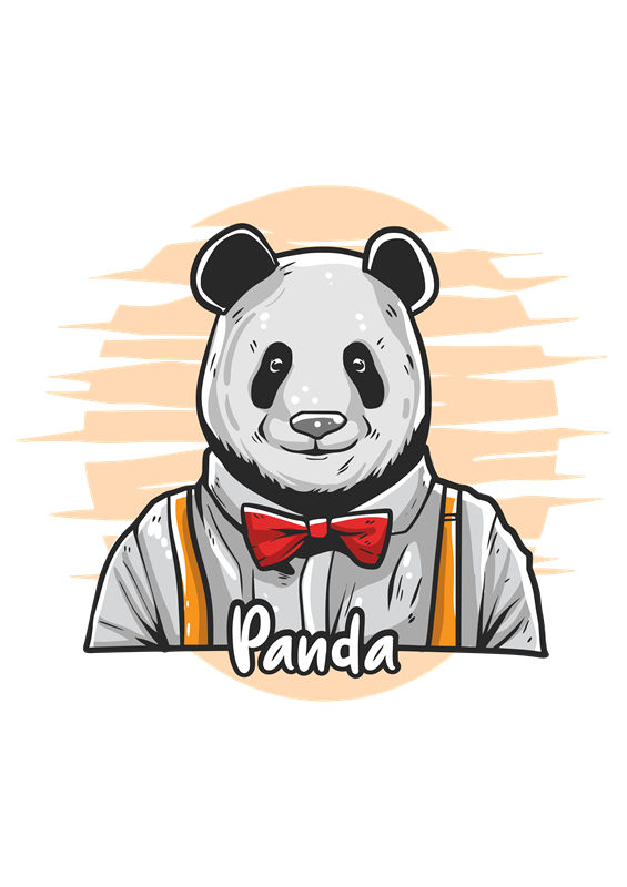 可爱熊猫服装印花设计素材，轻松打造个性服装